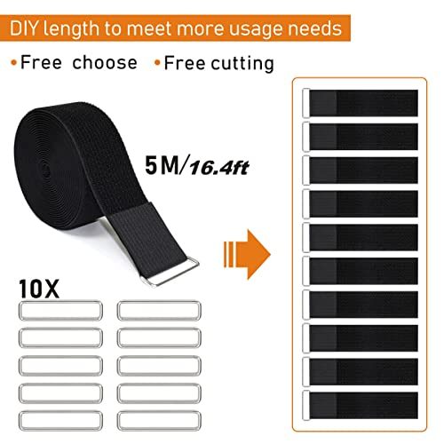 2"x16ft Reusable Cinch Strap with 10 Metal Buckles (16 Foot)