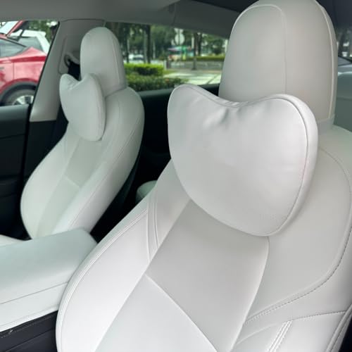 TESBEAUTY Nappa Leather Seat Headrest Pillow 2 Packs for Tesla Neck Pillow Uniquely Designed For Tesla Model X (2 Count)