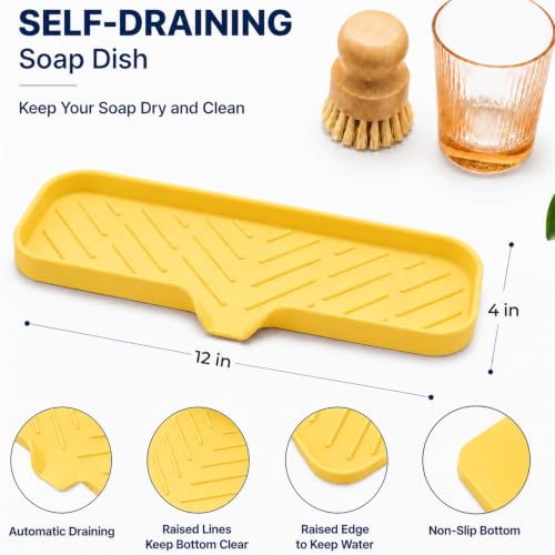 Silicone Soap Dish with Drain Spout