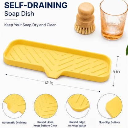 Silicone Soap Dish with Drain Spout