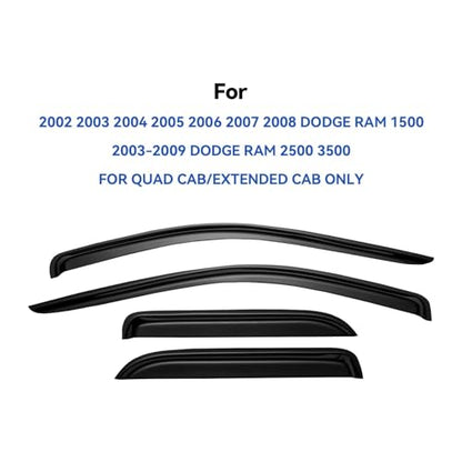 Window Visors Rain Guards for 2002