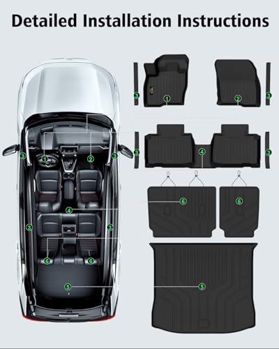 Floor Mats & Cargo Mat & Backrest Mat Custom for Ford Edge 2015 (160 Ounce)