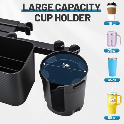 Car Headrest Backseat Storage Box with 2 Cup Holders