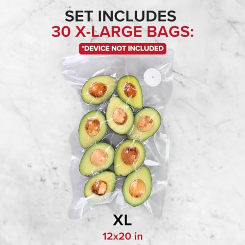 Reusable Vacuum Sealer Bags for Food (30 Count)