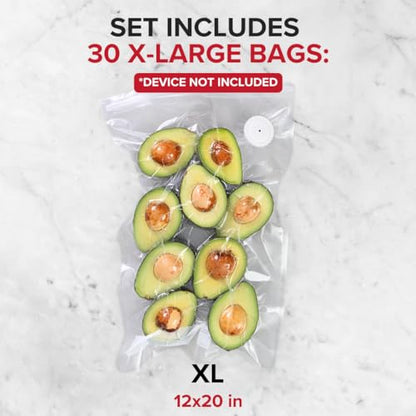 Reusable Vacuum Sealer Bags for Food (30 Count)