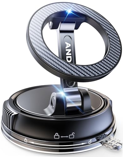 Car Phone Holder for Magsafe [78+LBS Strongest Suction & 2400gf Strongest Magnetic] 360° Adjustable Car Phone Mount