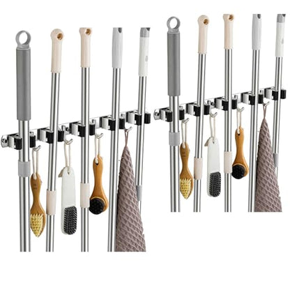 2 Pack Broom Holder Wall Mount (2 Count)
