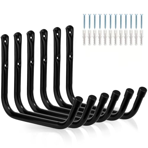 Heavy Duty Garage Storage Hooks (6 Count)