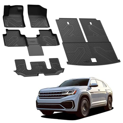TPE All Weather Floor Mats Full Set for Volkswagen Atlas 2019