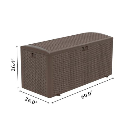180 Pro Gallon Waterproof Outdoor Storage Bin Resin Deck Box for Patio