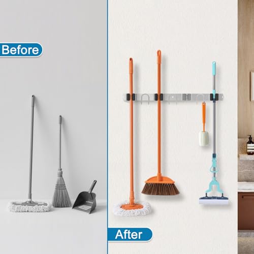 Mop Broom Holder Wall Mount (2 Count)