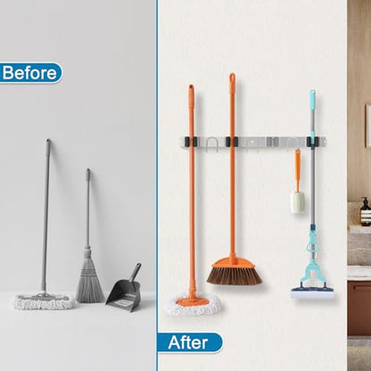 Mop Broom Holder Wall Mount (2 Count)