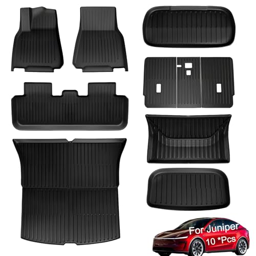10PCS Tesla New Model Y Juniper 2026 Floor Mats & Accessories (10 Count)