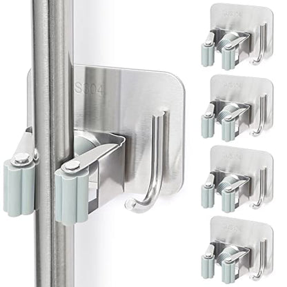 Stainless Steel Broom Holder (4 Count)