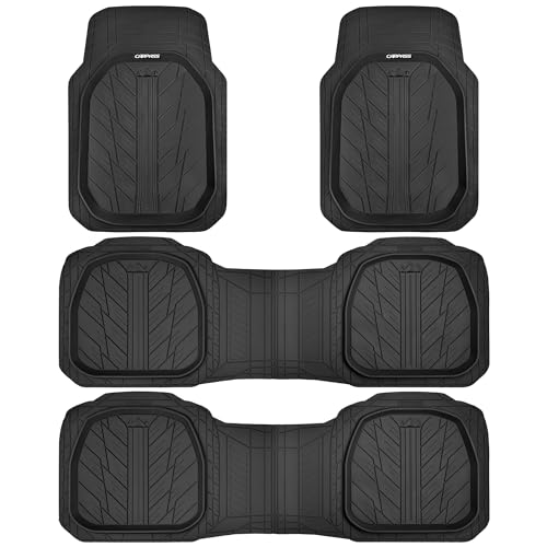 3 Row Heavy Duty Rubber Car Mats (4 Count)