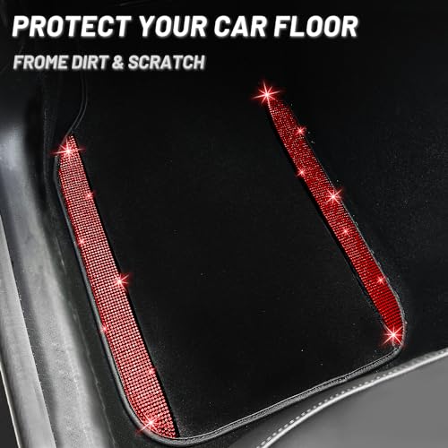 Red Bling Car Floor Mats Full Set
