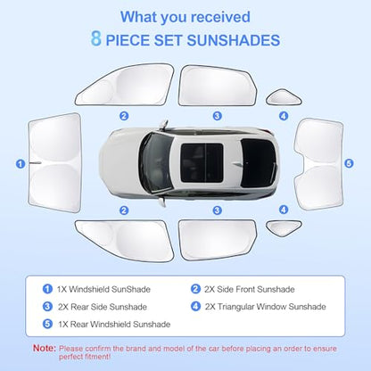 8pcs Car Window Shades for Honda Civic 2022 (8 Count)