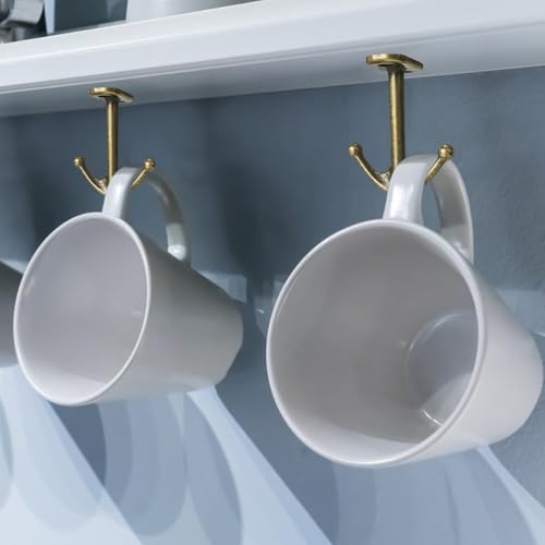 Ball Two Prong Ceiling Hook for Closet Top Bathroom Kitchen Cabinet Garage Pack of 8 (8 Count)