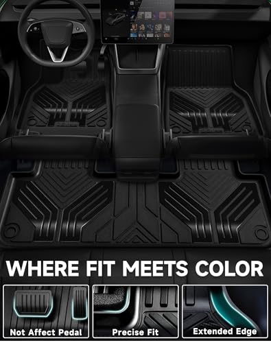 Premium Color TPE Floor Mats Custom Fit for Tesla Model Y Juniper 2025 2026
