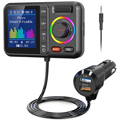 Bluetooth Car Adapter with Large Color Screen