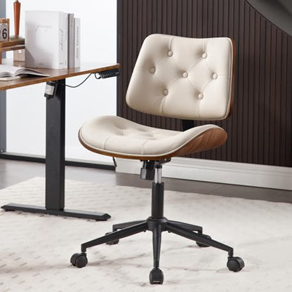 Armless Home Office Chair in Button Style
