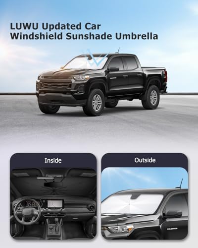 2025 Upgrade Car Windshield Sun Shade Windshield Sunshade Umbrella [Star Fabric] Protect Car from Sun Rays&Heat Damage Keeps Vehicle Cool