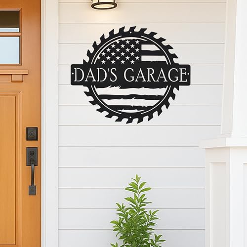 Custom Garage Workshop Metal Sign Personalized Tool Name Wall Art for Car Truck Mechanic Shop Decor Durable Steel Sign for Dad Husband Men’s Auto Workspace or Fence