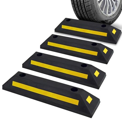 Curb Garage Vehicle Floor Safety Heavy Duty Rubber Parking Lot Driveway Stopper