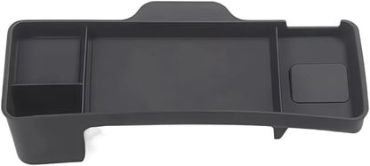 GGCLIMAX Car Organizer Storage Box Compatible with Tesla Model 3 Highland Model Y 2025 Screen Rear Bracket Tissue Glasses Storage Organizer Tray Accessories(Silicone Black)