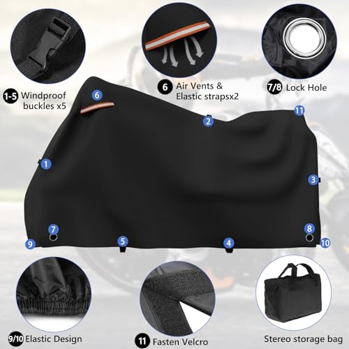 Motorcycle Covers with Side Box Waterproof Outdoor for Harley Davidson Touring Models Road King