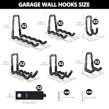 Super Heavy Duty Garage Hooks 14 Pack (12 Count)