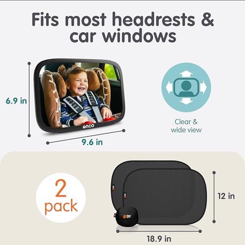 Baby Car Mirror & Window Shade Bundle (3 Count)