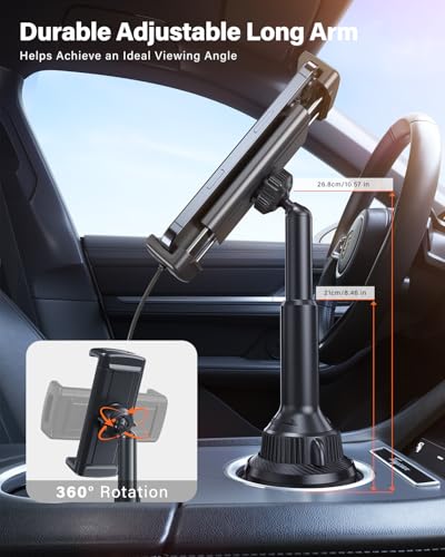 Sturdy Cup Holder Tablet Mount for Car