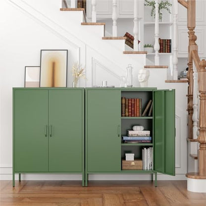 Metal Storage Cabinet with Doors and Shelves