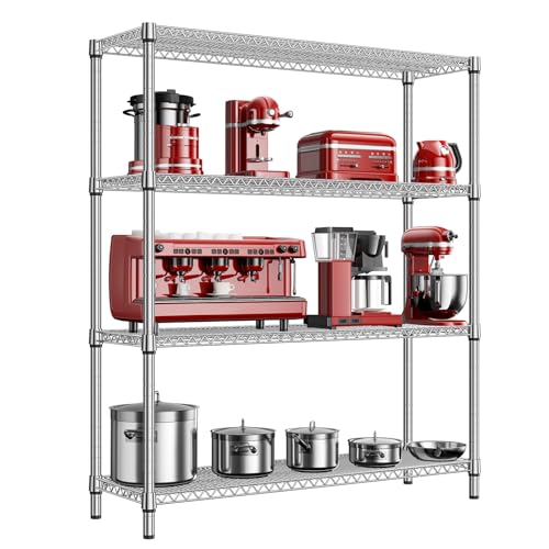 2800 LBS 59" W 4 Tier Storage Shelves Rack Metal Wire Shelving Unit (4 Count)