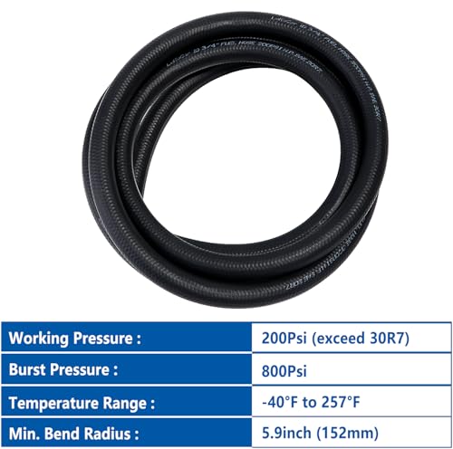 Rubber Fuel Hose Line Push Lock 3 (25 Foot)