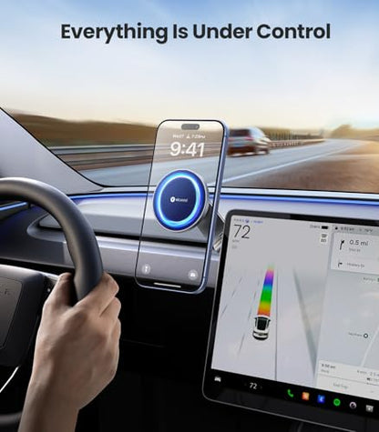 Tesla Phone Mount【Strongest Magnet Power】 Foldable Hidden Tesla Phone Holder Fit for All Phones