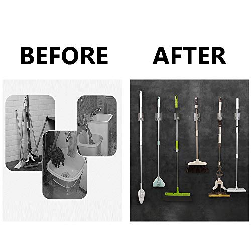 Stainless Steel Mop Broom Holder Organizer (2 Count)