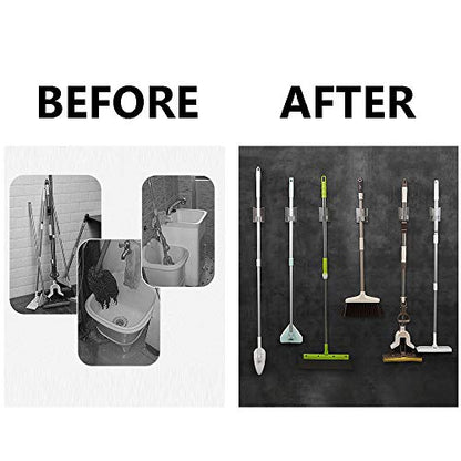 Stainless Steel Mop Broom Holder Organizer (2 Count)