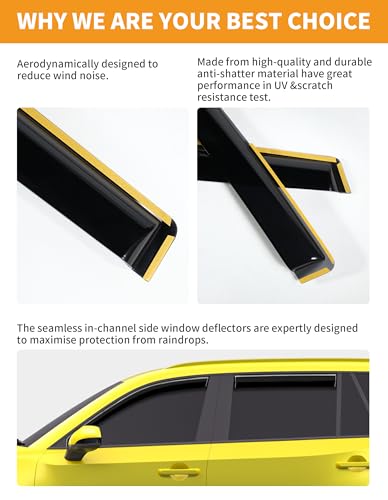 Window Visors Rain Guards for Toyota Grand Highlander 2024 (4 Count)