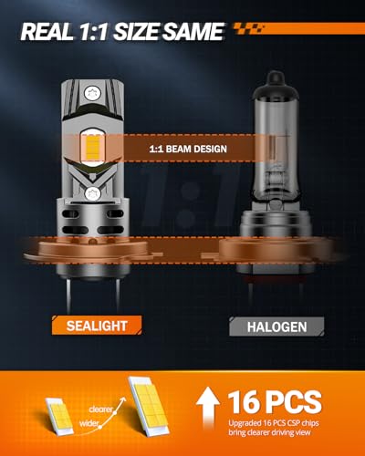 H7 Fog Bulbs or DRL 60000LM 99% Compatibility for ATVs & Powersports