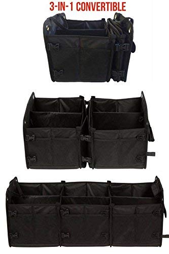 Convertible Large 3 Compartment SUV Trunk Organizer