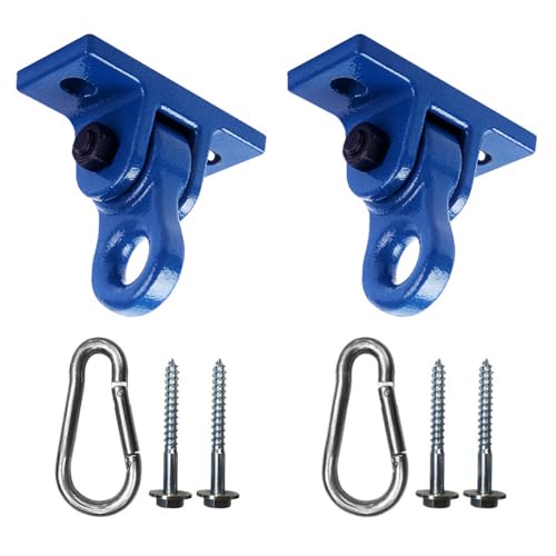 Heavy Duty Blue Swing Hangers Screws Bolts Included Over 5000 lb Capacity Playground Porch Yoga Seat Trapeze Wooden Sets Indoor Outdoor 2 Pack (2 Count)