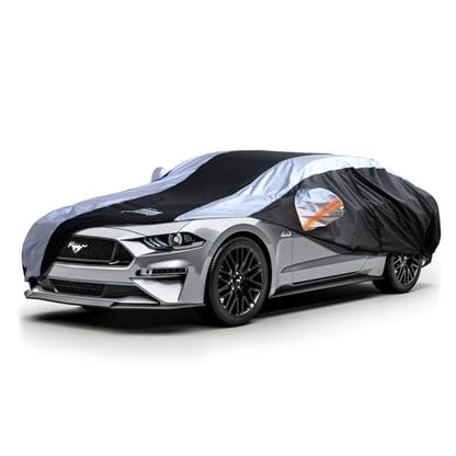 Mustang Car Cover Waterproof All Weather with Silver Strip Design