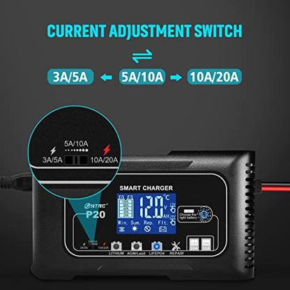 20Amp 12 24V Smart Car Battery Charger Fully Automatic Maintainer