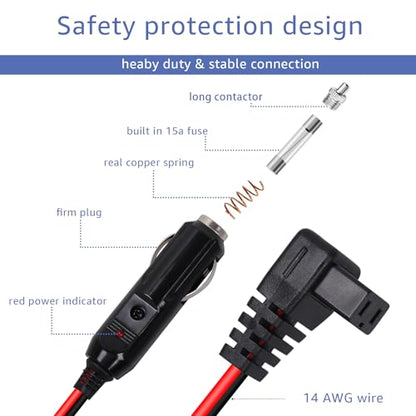 12V 24V Car Refrigerator Power Cord is Compatible with Alpicool