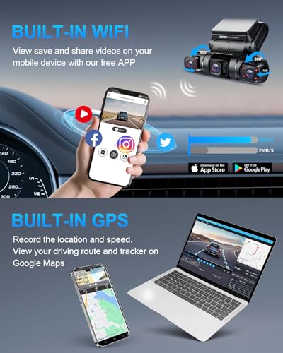 360° 4 Channel Dash Cam Front and Rear Inside Left Right