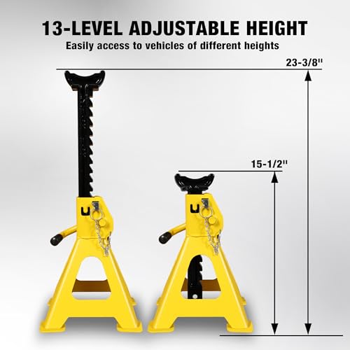 Jack Stands 6 Ton with Double Locking and Large Foot Base for Lifting SUVS