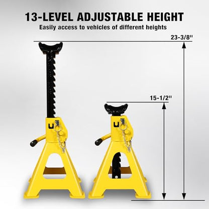 Jack Stands 6 Ton with Double Locking and Large Foot Base for Lifting SUVS