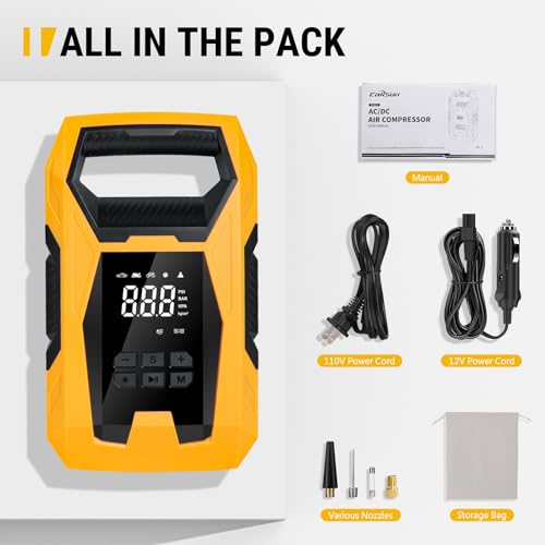 AC DC Tire Inflator Portable Air Compressor
